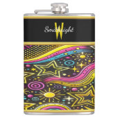 Kosmische Sternmuster und Wirbel Flachmann (Vorderseite)