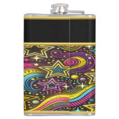 Kosmische Sternmuster und Wirbel Flachmann (Rückseite)