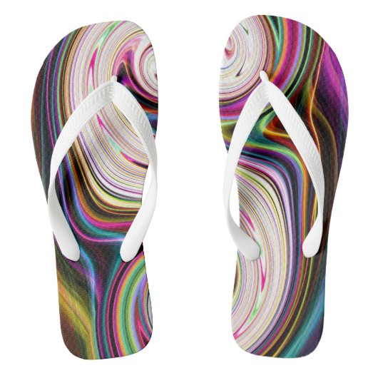 Kosmische Strahlen 3 wirbelnde Flip Flops Badesandalen (Fußbett)