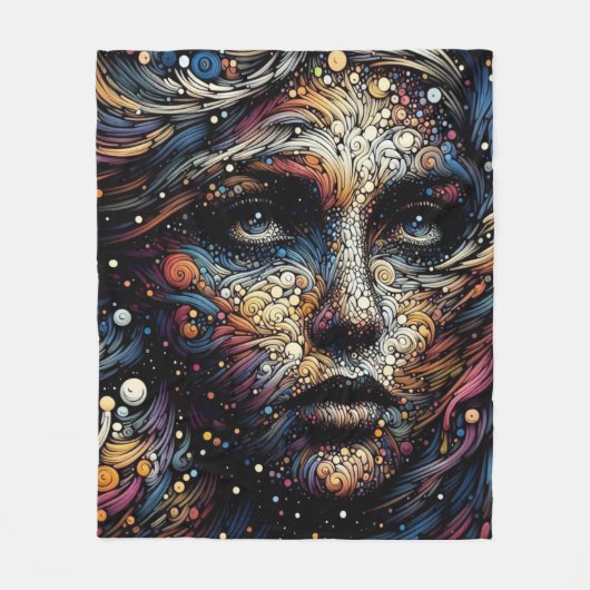 "Kosmische Strudel des Souls" Fleecedecke (Vorderseite)