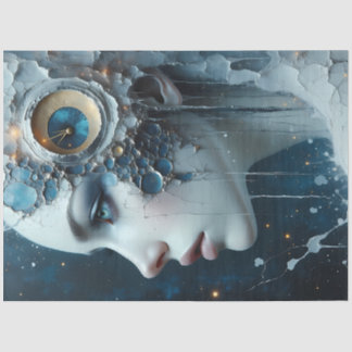 Kosmische Surreal-Fantasy-Frau-Decoupage Seidenpapier