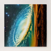 Kosmische Surreal Galaxie über Wüstenplanet-Szene Puzzle (Vertikal)