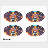 Kosmische Süsse Chaos Ovaler Aufkleber (Blatt)