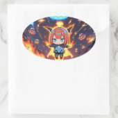 Kosmische Süsse Chaos Ovaler Aufkleber (Tasche)