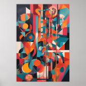 Kosmische Symphonie: Abstrakte geometrische Erfors Poster (Vorne)
