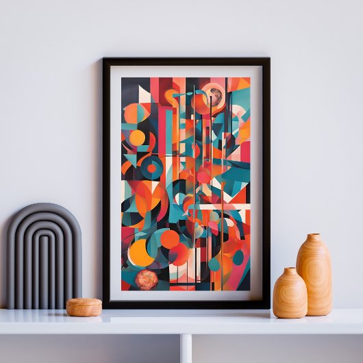 Kosmische Symphonie: Abstrakte geometrische Erfors Poster