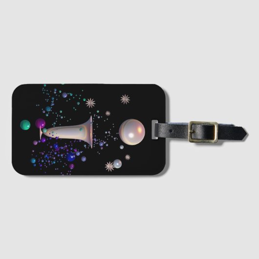Kosmische Symphonie Gepäckanhänger (Vorderseite (Horizontal))