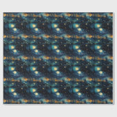 Kosmische Symphonie: Himmelsmusikdesign Geschenkpapier (Flach)