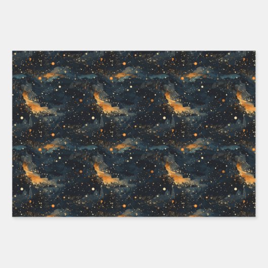 Kosmische Symphonie: Himmelsmusikdesign Geschenkpapier Set (Vorderseite 2)