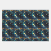 Kosmische Symphonie: Himmelsmusikdesign Geschenkpapier Set (Vorderseite)