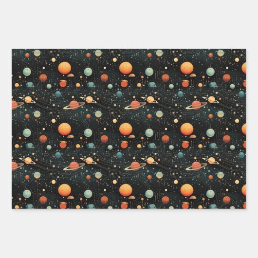 Kosmische Symphonie: Musikalisches Design des Sonn Geschenkpapier Set (Vorderseite 3)