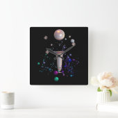 Kosmische Symphonie Quadratische Wanduhr (Zuhause)