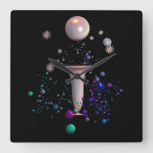 Kosmische Symphonie Quadratische Wanduhr (Vorderseite)