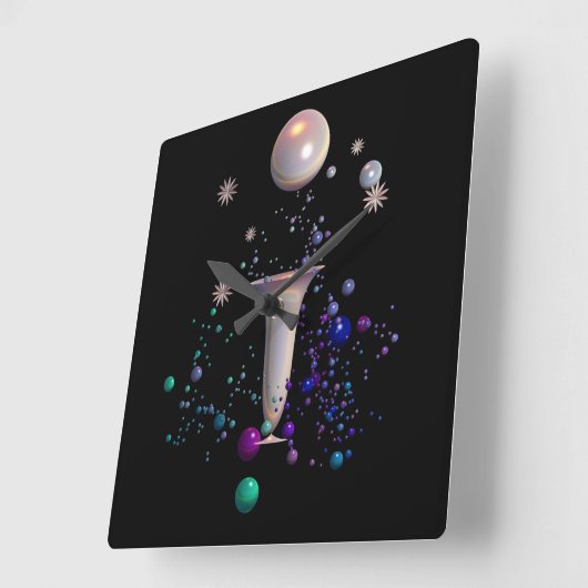 Kosmische Symphonie Quadratische Wanduhr (Winkel)