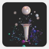 Kosmische Symphonie Quadratischer Aufkleber (Vorderseite)
