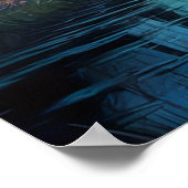 Kosmische Symphonie über dem üppigen Alten Wald Poster (Ecke)