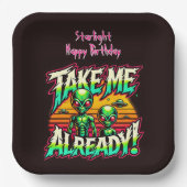 Kosmische Thrills rufen dich an! Pappteller (Vorderseite)