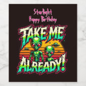 Kosmische Thrills rufen dich an! Weinetikett (Einzelnes Label)