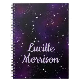 Kosmische Tiefe Lila Weltraumgalaxie Notizblock