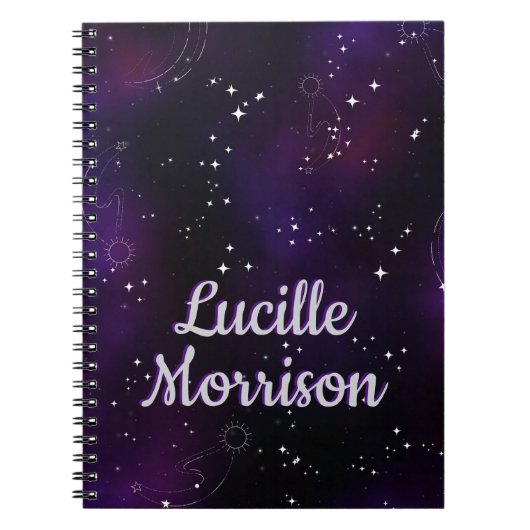 Kosmische Tiefe Lila Weltraumgalaxie Notizblock (Vorderseite)