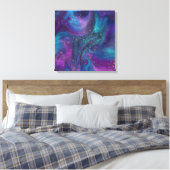 Kosmische Tinte | Türkisblaue Lila Galaxie Leinwanddruck (Insitu (Schlafzimmer))