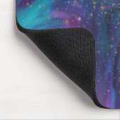 Kosmische Tinte | Türkisblaue Lila Galaxie Mousepad (Ecke)