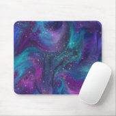 Kosmische Tinte | Türkisblaue Lila Galaxie Mousepad (Mit Mouse)