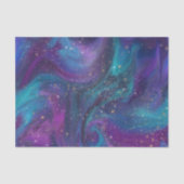 Kosmische Tinte | Türkisblaue Lila Galaxie Seidenpapier (Vorderseite)