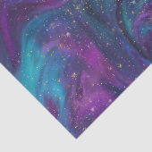 Kosmische Tinte | Türkisblaue Lila Galaxie Seidenpapier (Ausschnitt)