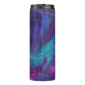 Kosmische Tinte | Türkisblaue Lila Galaxie Thermosbecher (Rückseite)
