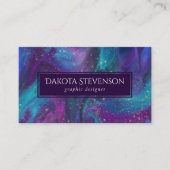 Kosmische Tinte | Türkisblaue Lila Galaxie Visitenkarte (Vorderseite)
