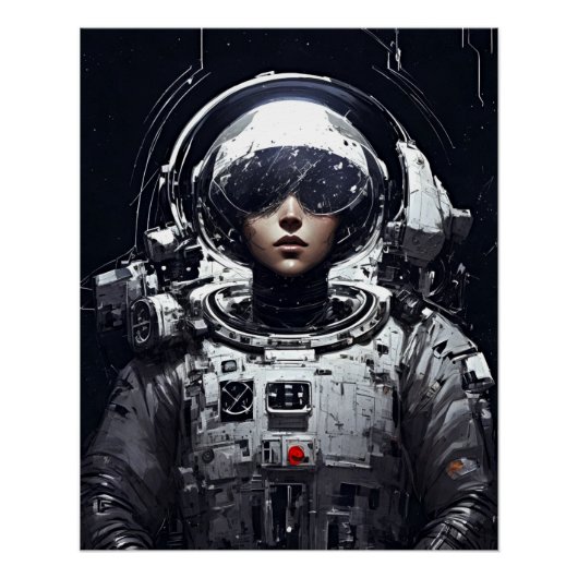 Kosmische Träume: Die Fantasie des Girl Astronaute Poster (Vorderseite)