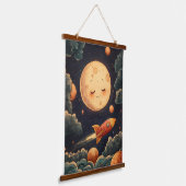 Kosmische Träume: Eine Raketenfahrt Wandteppich Mit Holzrahmen (Gewinkelt)