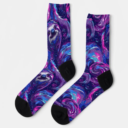 Kosmische Träume - Lebhaftes Galaxy-Muster Socken (Linkes Detail)