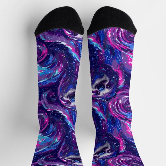 Kosmische Träume - Lebhaftes Galaxy-Muster Socken (Oben)