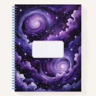 Kosmische Träume: Lila-Galaxie-Notizbuch Notizblock
