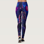 Kosmische tropfende Planet-Kunst Leggings (Rückseite)