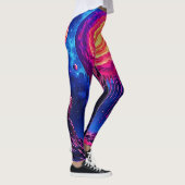 Kosmische tropfende Planet-Kunst Leggings (Rechts)