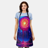 Kosmische tropfende Planet-Kunst Schürze (Getragen)