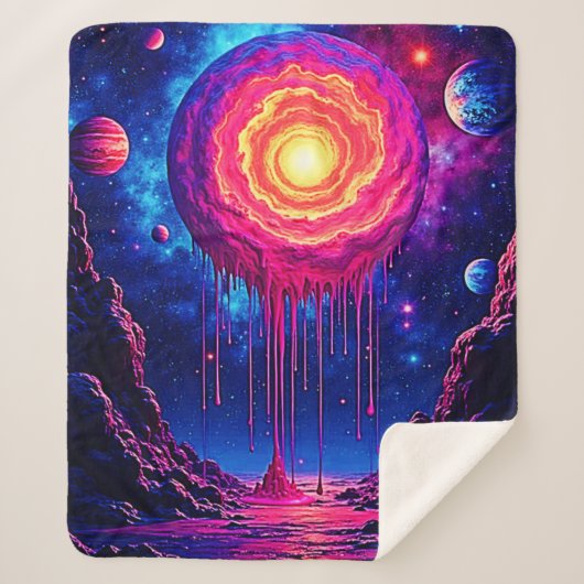 Kosmische tropfende Planet-Kunst Sherpadecke (Vorderseite)