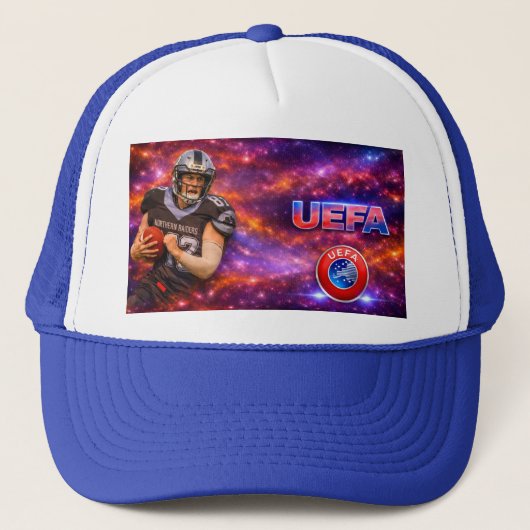 Kosmische UEFA Truckerkappe (Vorderseite)