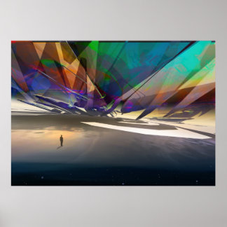 Kosmische Ufer des Unterbewusstseins - visionäre K Poster