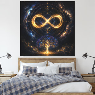 Kosmische Unendlichkeit Lebensbaum Leinwandkunst Leinwanddruck