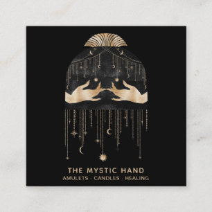 *~* Kosmische Universum Sterne Mond Mystische Hän Quadratische Visitenkarte