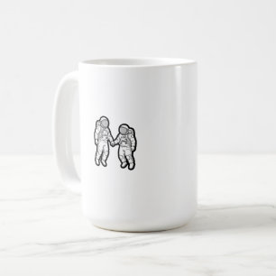 Kosmische Unternehmen - Astronauten halten Hände Kaffeetasse