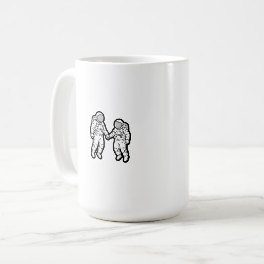 Kosmische Unternehmen - Astronauten halten Hände Kaffeetasse (Vorderseite Links)