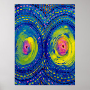 Kosmische Verbindung – Farbposter der abstrakten K Poster
