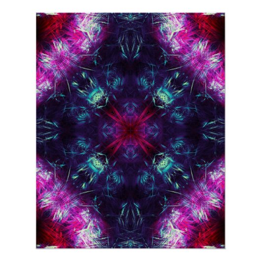 Kosmische Violette Energie-Fraktal-Kunst Poster (Vorderseite)