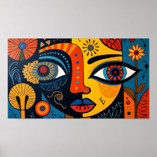 Kosmische Vision: Abstrakte Augen des Universums Poster
