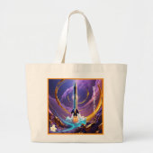 "Kosmische Visionen fliegen" Jumbo Stoffbeutel (Vorne)